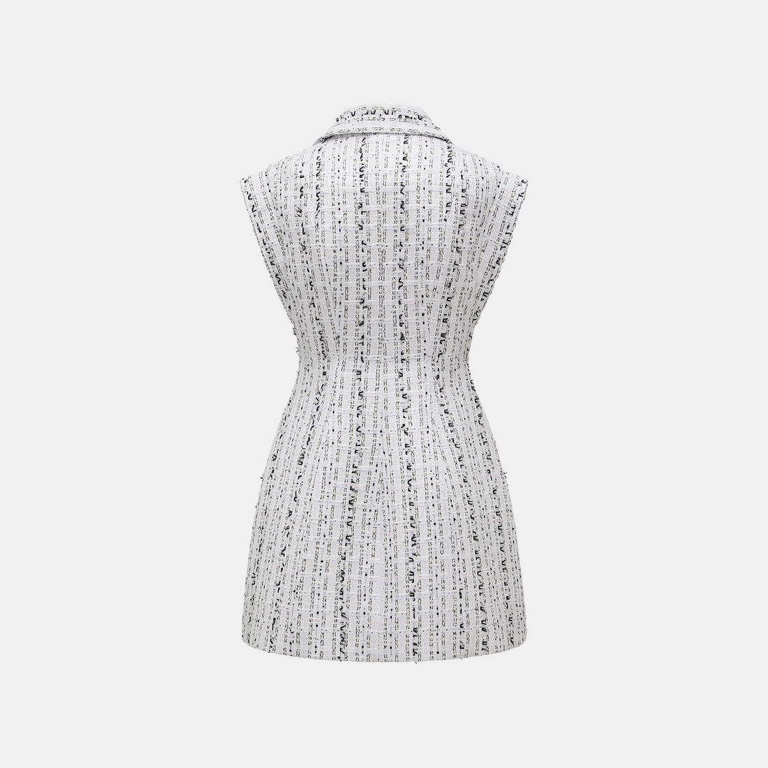 "Arcade of CherJoy Atelier." French Summer Light Tweed Three-Dimensional Cutting Vest Dress—Celestial Ink