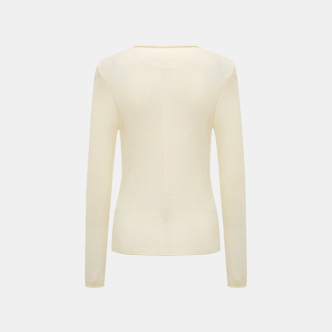 "Winter Diary" Silk Cashmere Basic Top - White