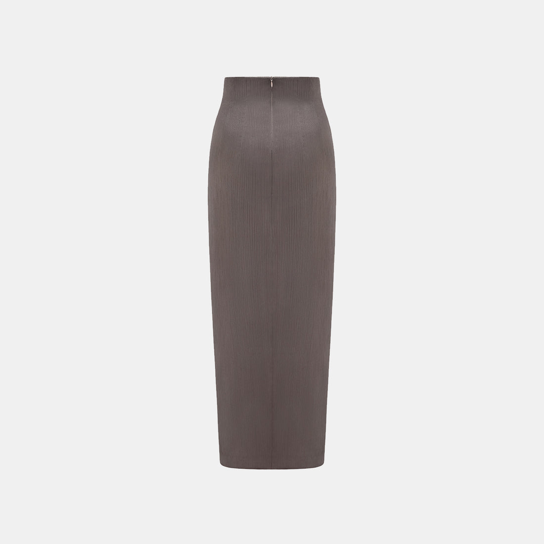 "Easy Go Chic" Korean Pleated Fabric Pencil Skirt - Leather Brown