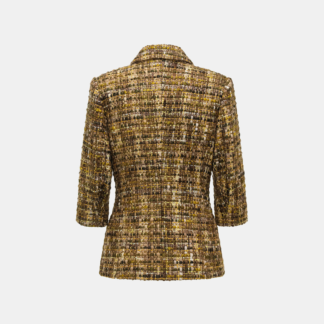 "Knightsbridge citywalk." Italian tweed slim-fit blazer