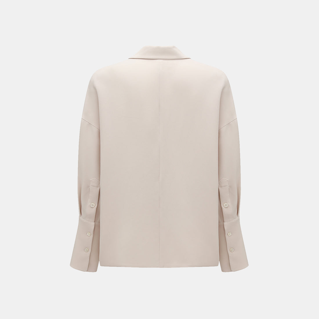 "Easy-go Chic" Textured Acetate Blazer/Shorts Set—Beige