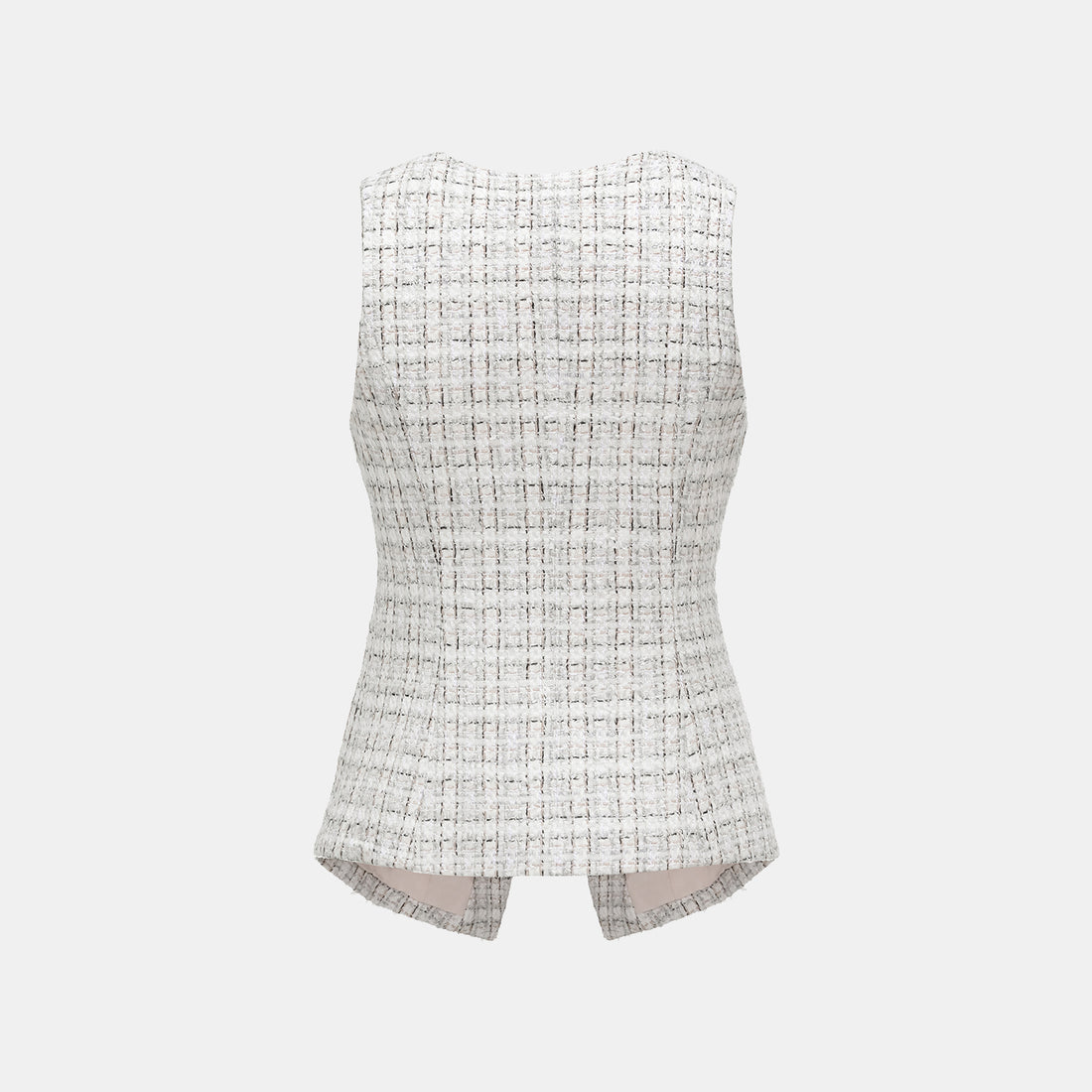"Chelsea Citywalk." 3D-cut tweed vest - Blanc