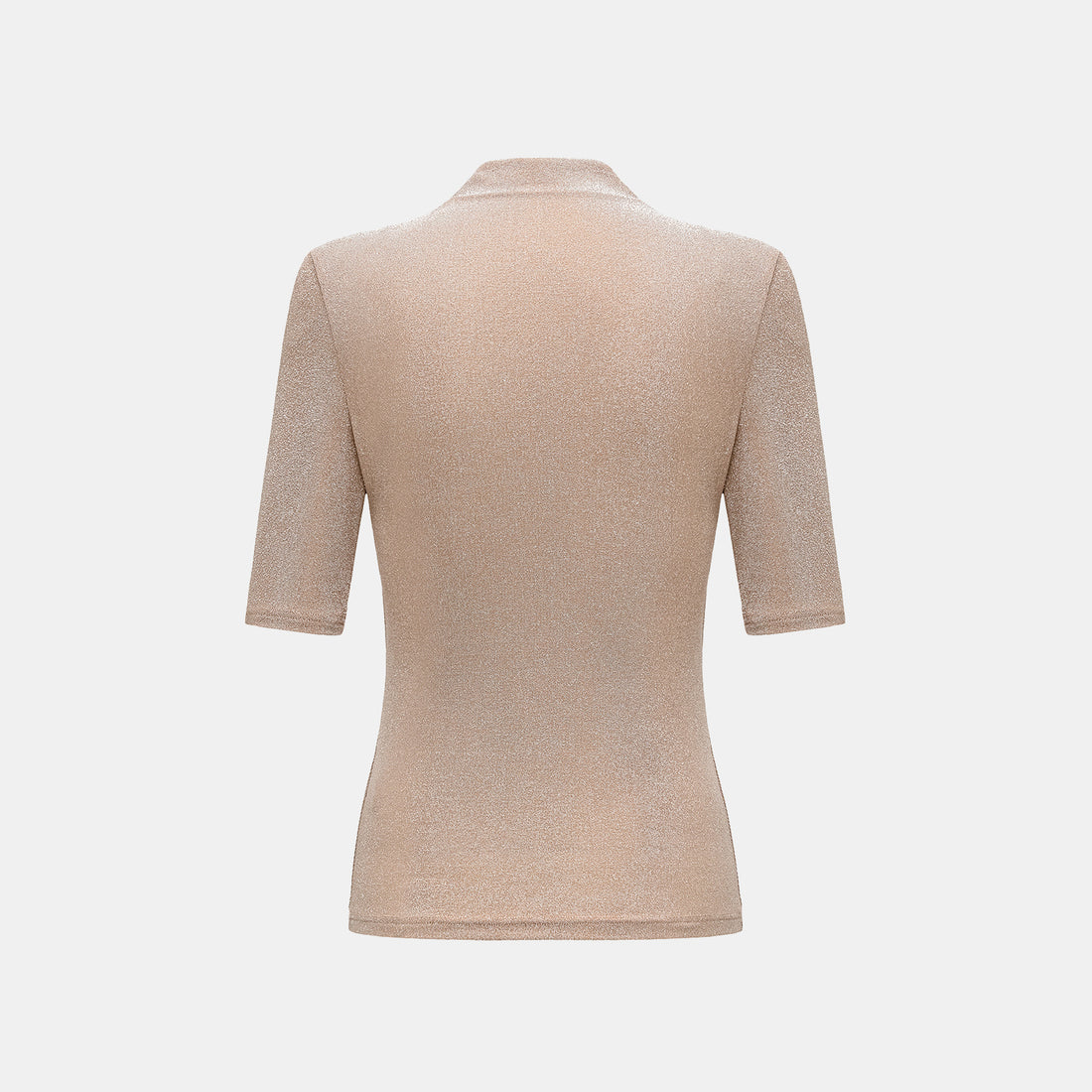 "Easy-go Chic" Silver Weave Stretch Fit Top—Tan