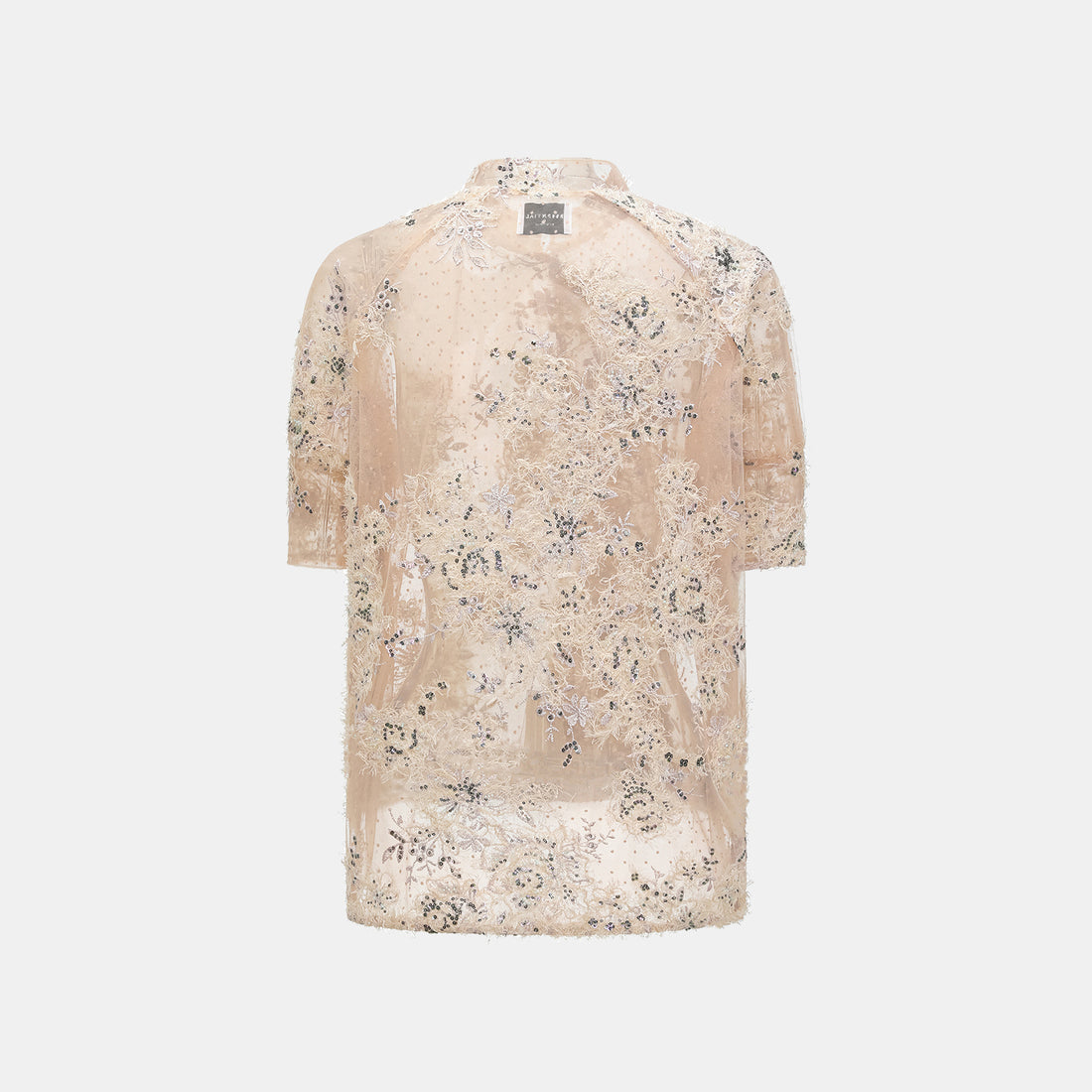 "Imperial Gala." Luxurious lace and beaded Chinese style short-sleeved blouse