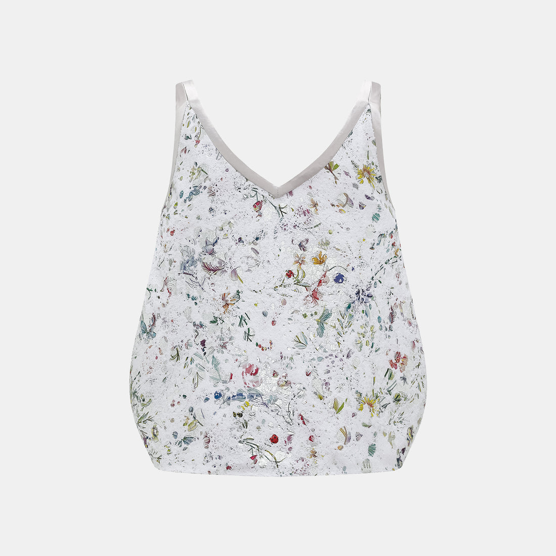 "Imperial Garden Teatime" Italian silver foil applique craft texture fabric vest - Butterfly Dream