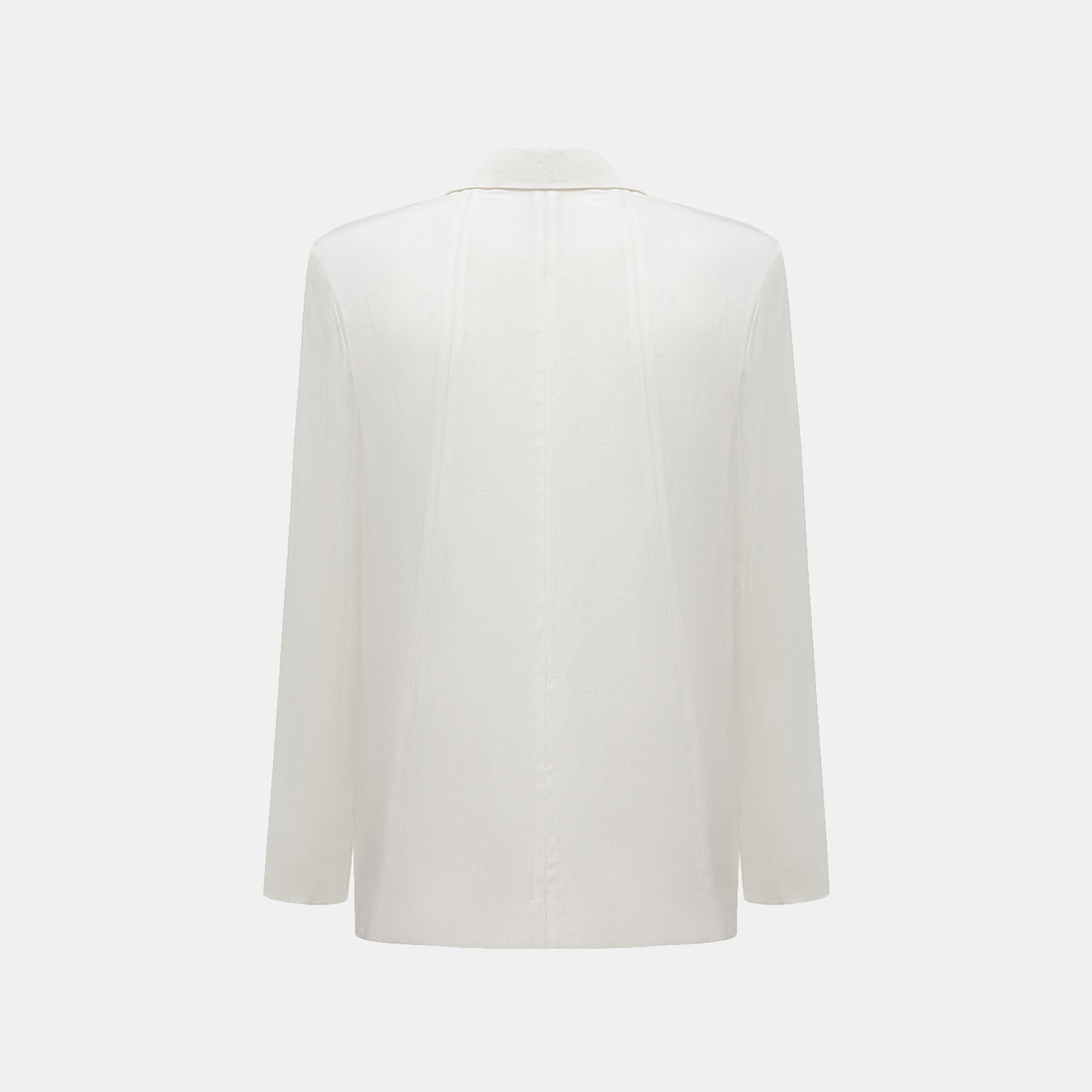 "Speak Sleek" Luxurious Lightweight Hemp Texture Acetate Oversized Suit Jacket—Ivory