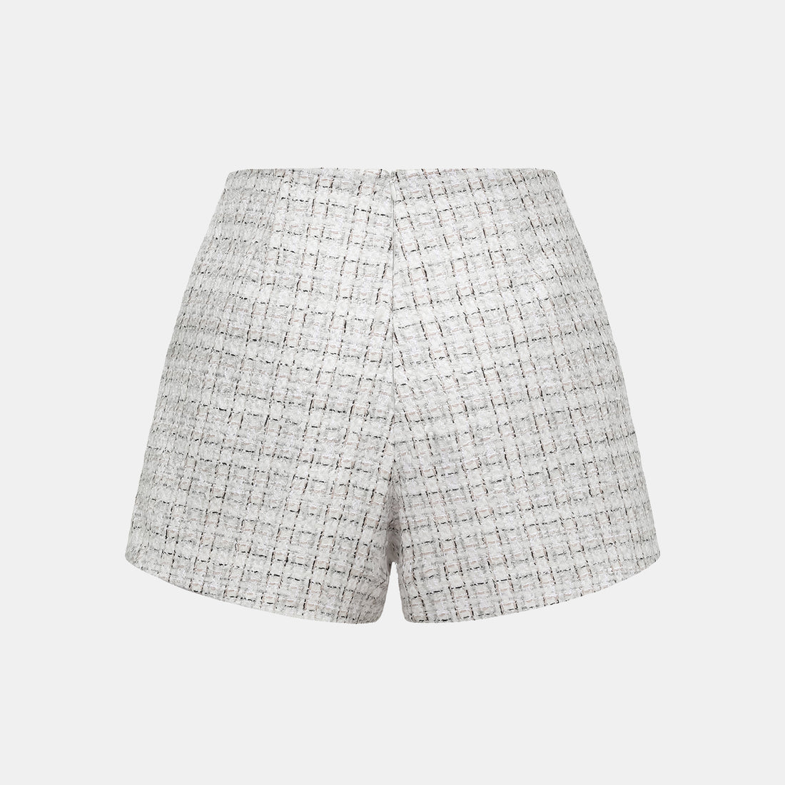 "Chelsea Citywalk." Tweed shorts—Blanc