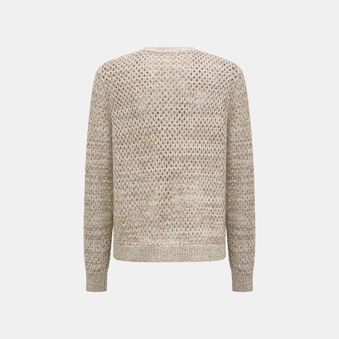 "Chelsea Citywalk." 100% Cashmere Sequined Lace Braided Knit Cardigan - Almond Cappuccino