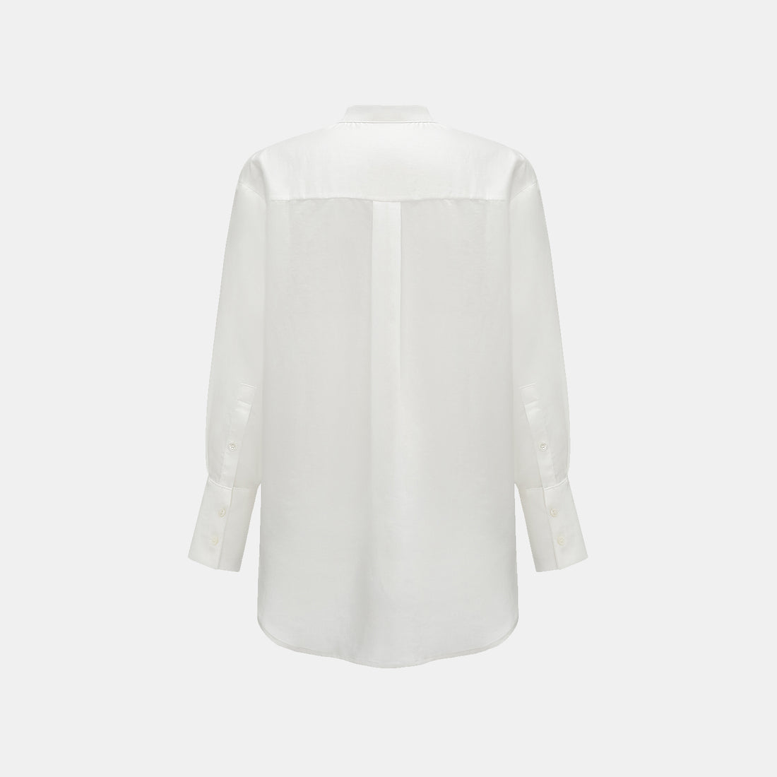 "Intellectual Moment" Tencel Satin Chiffon Oversized Shirt - Simple White