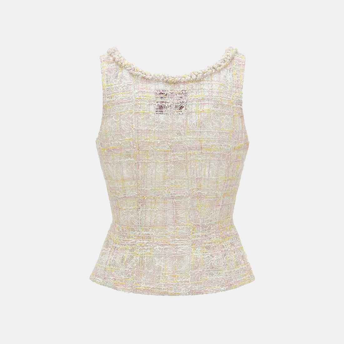 "Quiet Mastery." Lace vest made with special craftsmanship from top French craft workshop