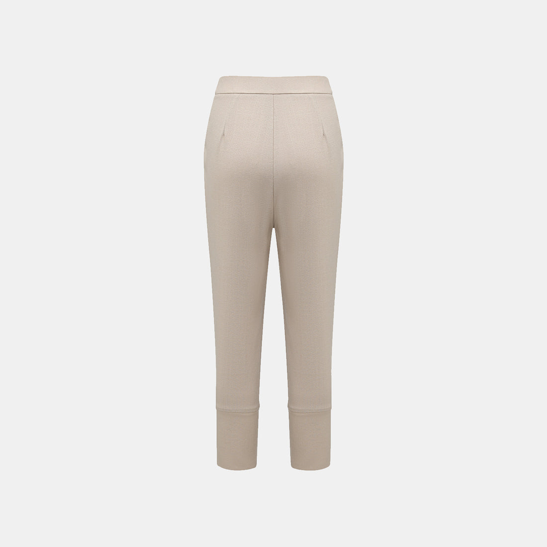 "The Top" British top crepe cropped trousers—Mink