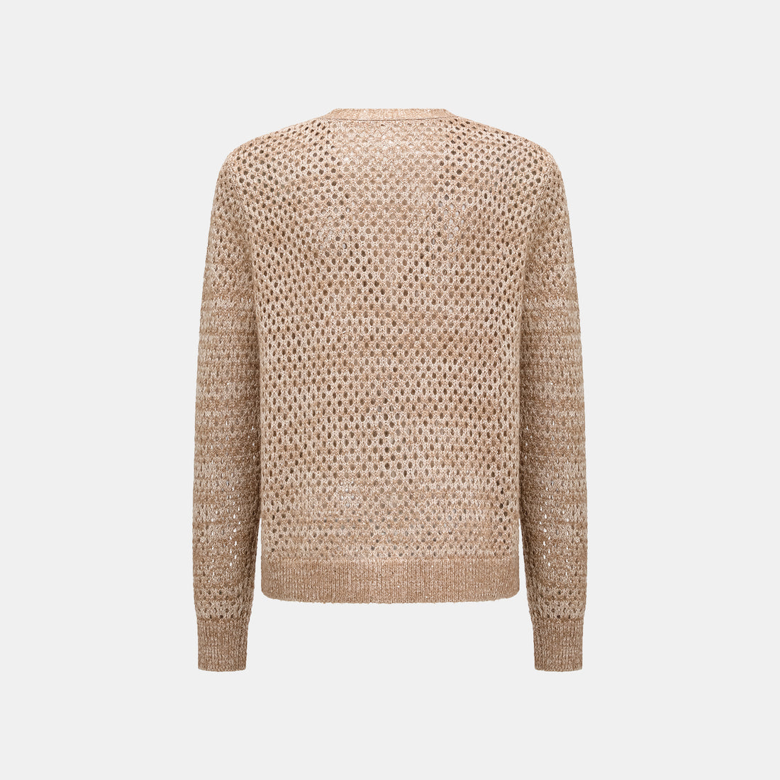 "Chelsea Citywalk." 100% Cashmere Sequined Lace Woven Knit Cardigan - Cinnamon Latte