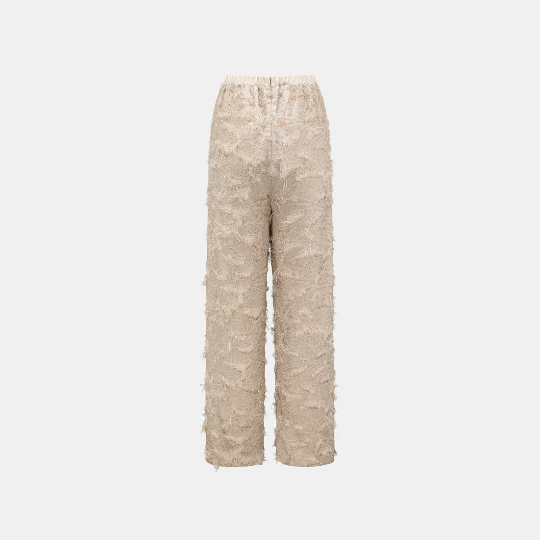 "Imperial Garden Teatime" Italian Feather Embroidery Tassel Craft Wide Leg Trousers - Muyu