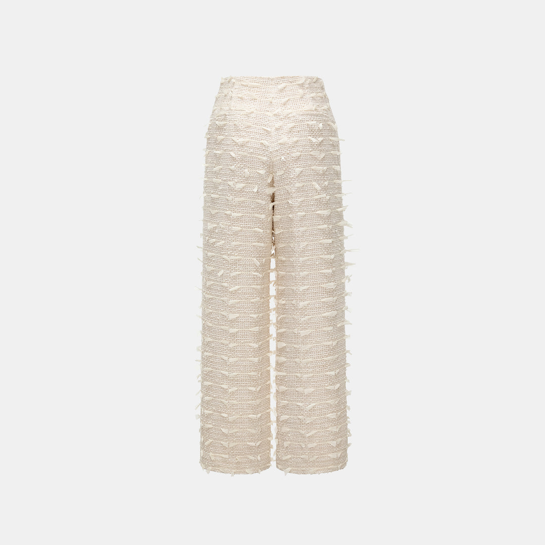"Spring" Lightweight Tweed Wide Pants - Tea White Listening to the Wind