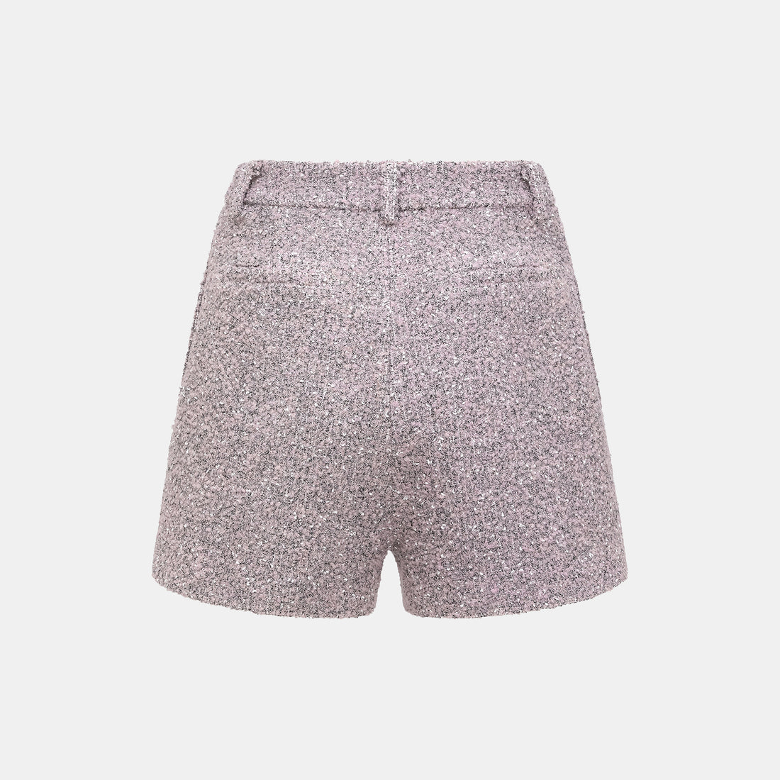 "Chelsea Citywalk." Italian Textured Tweed Shorts—Lavender Haze