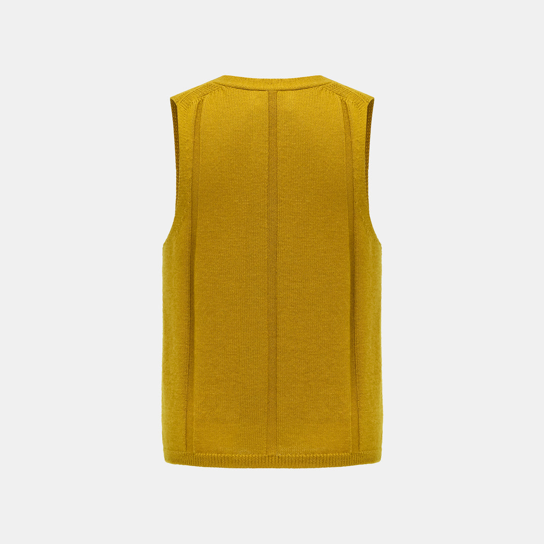"Autumn Diary" 100% Cashmere V-neck vest - Mustard