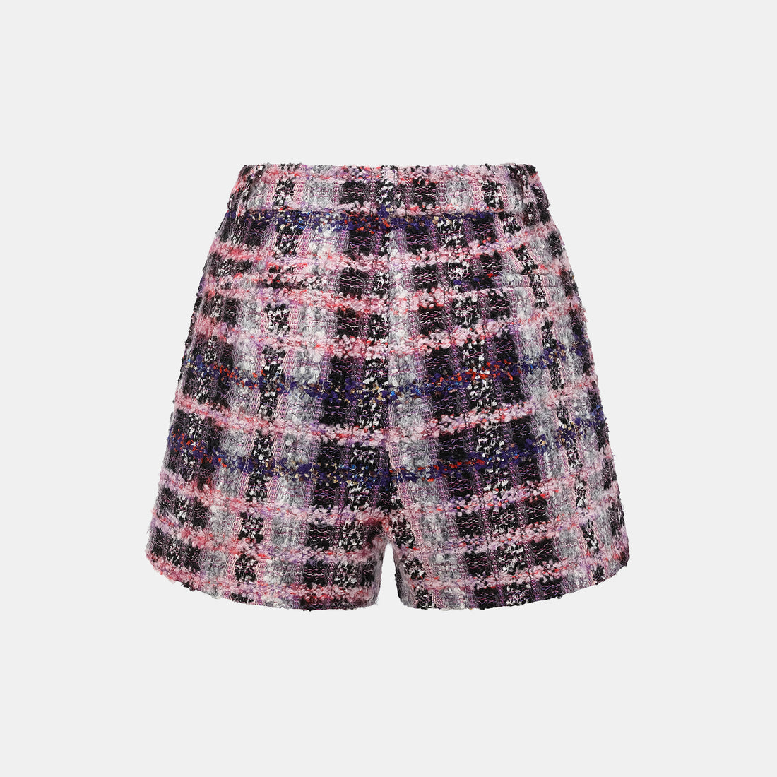 "Brunch at Ritz." Wool Tweed Shorts—Cosmic Macaron