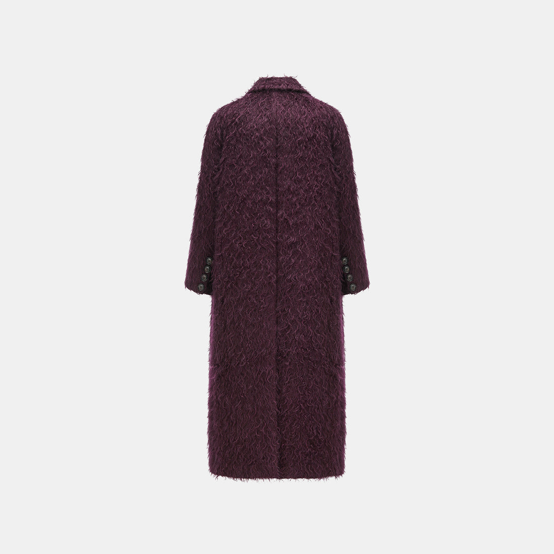 “Winter Diary” 馬海毛蓬鬆立體絨圈長大衣—Bordeaux Nightfall夜色波爾多