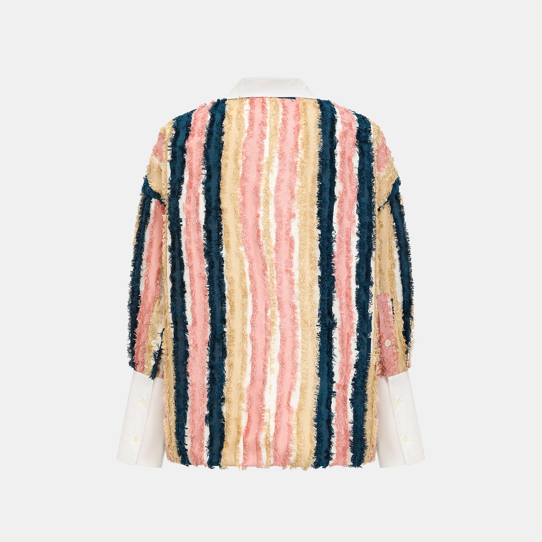 "Westminster Weekdays" Italian 3D patchwork fabric oversized shirt