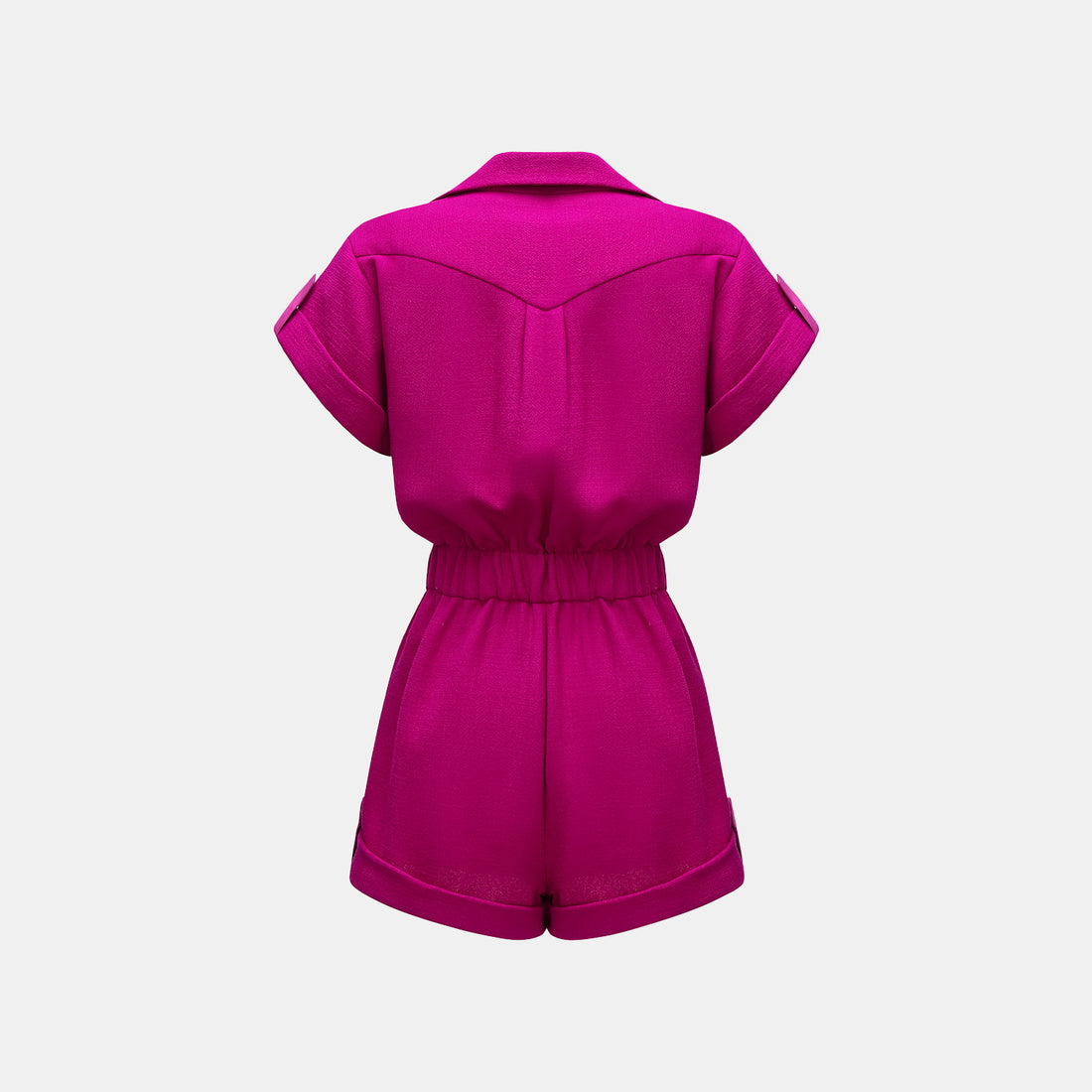 "The Top" British top double-faced crepe jumpsuit - Fuchsia