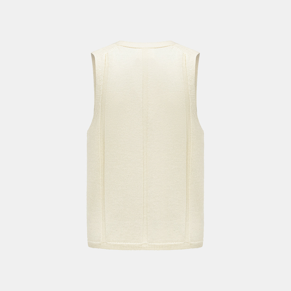 "Autumn Diary" 100% Cashmere V-neck vest - Milk