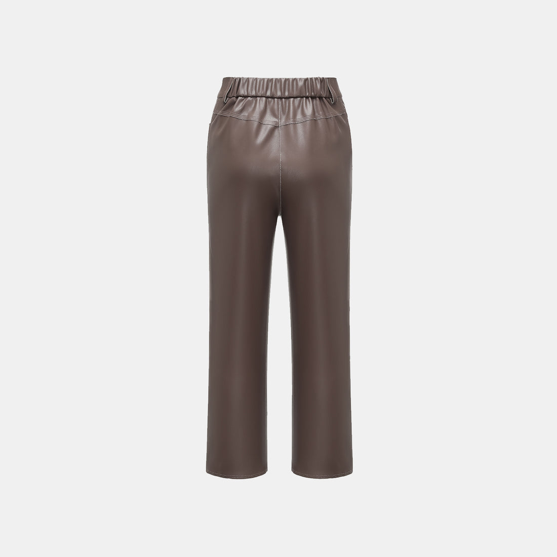 Easy-go Chic” Vegan Leather Cropped Pants - Suede Brown