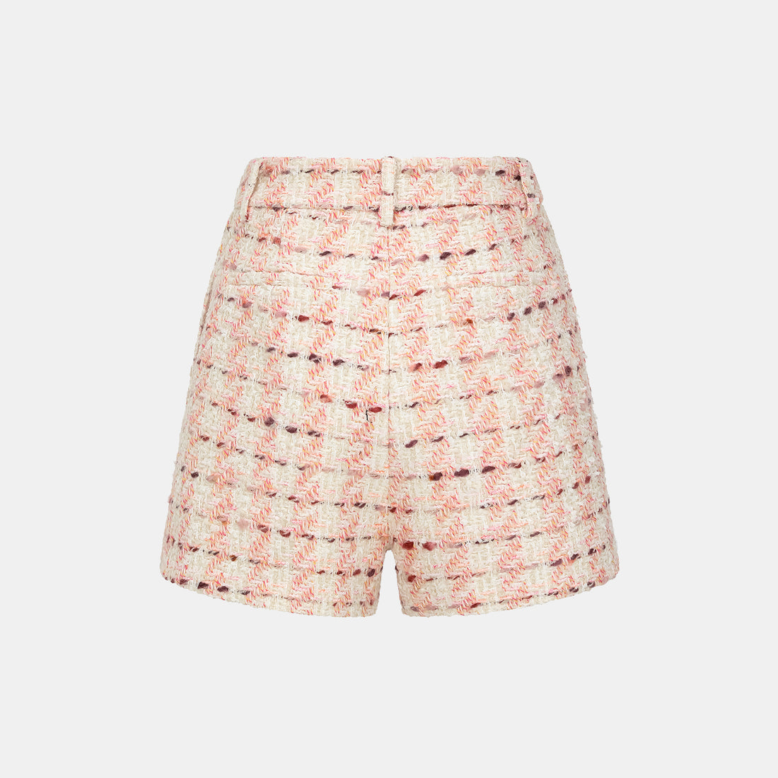 “Brunch at Ritz” Tweed Shorts—Pink Waffle