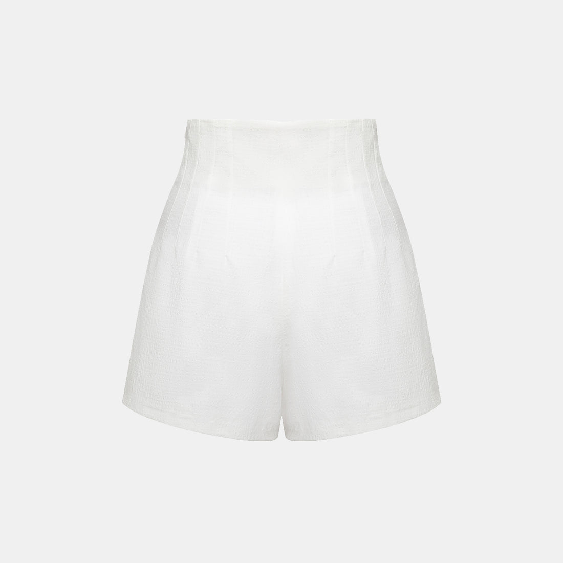 "Easy go Chic" Waffle Shoulder Pad Shirt/Shorts Set - White