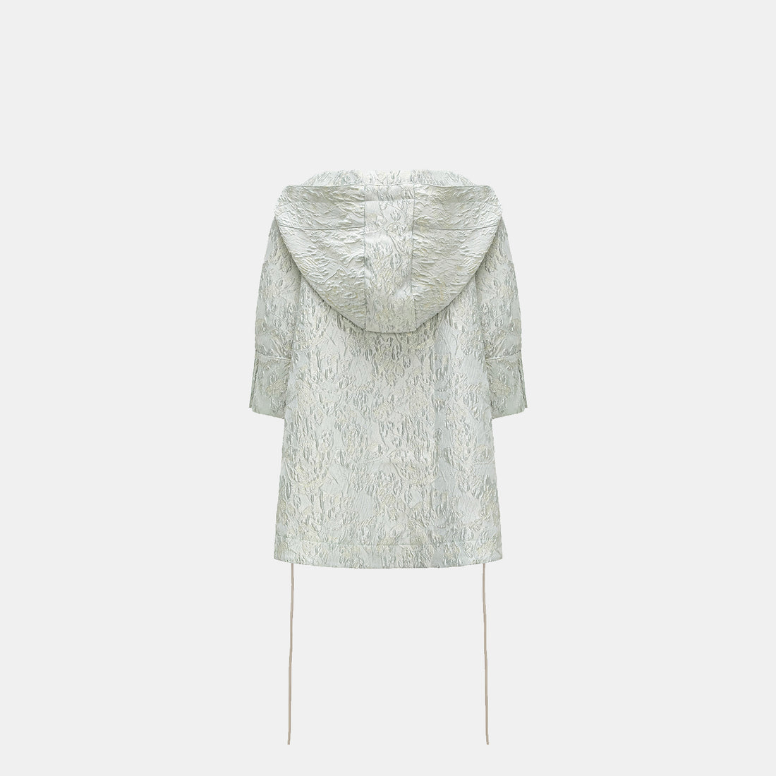 "Spring Outing" Jacquard Hooded Drawstring Top—Moonlit