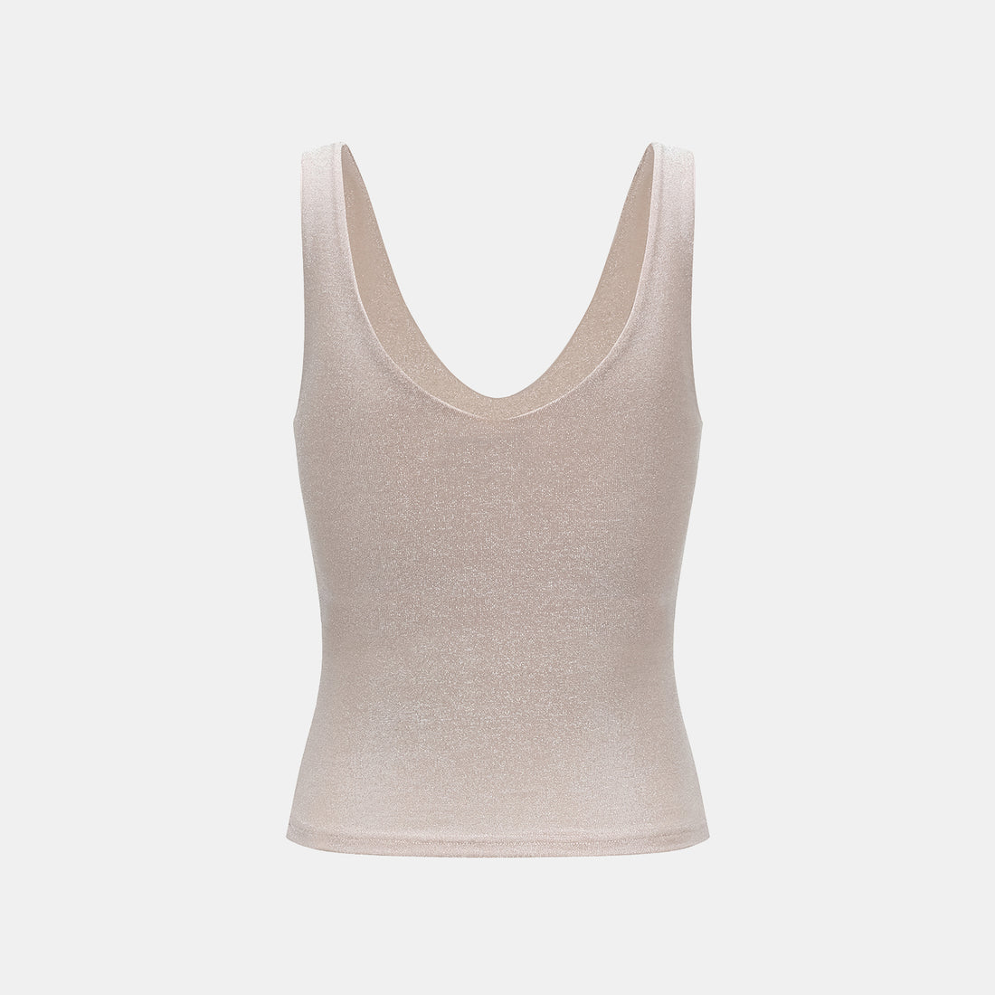 "Easy-go Chic" Silver Weave Elastic Fit V-Neck Tank Top—Pink