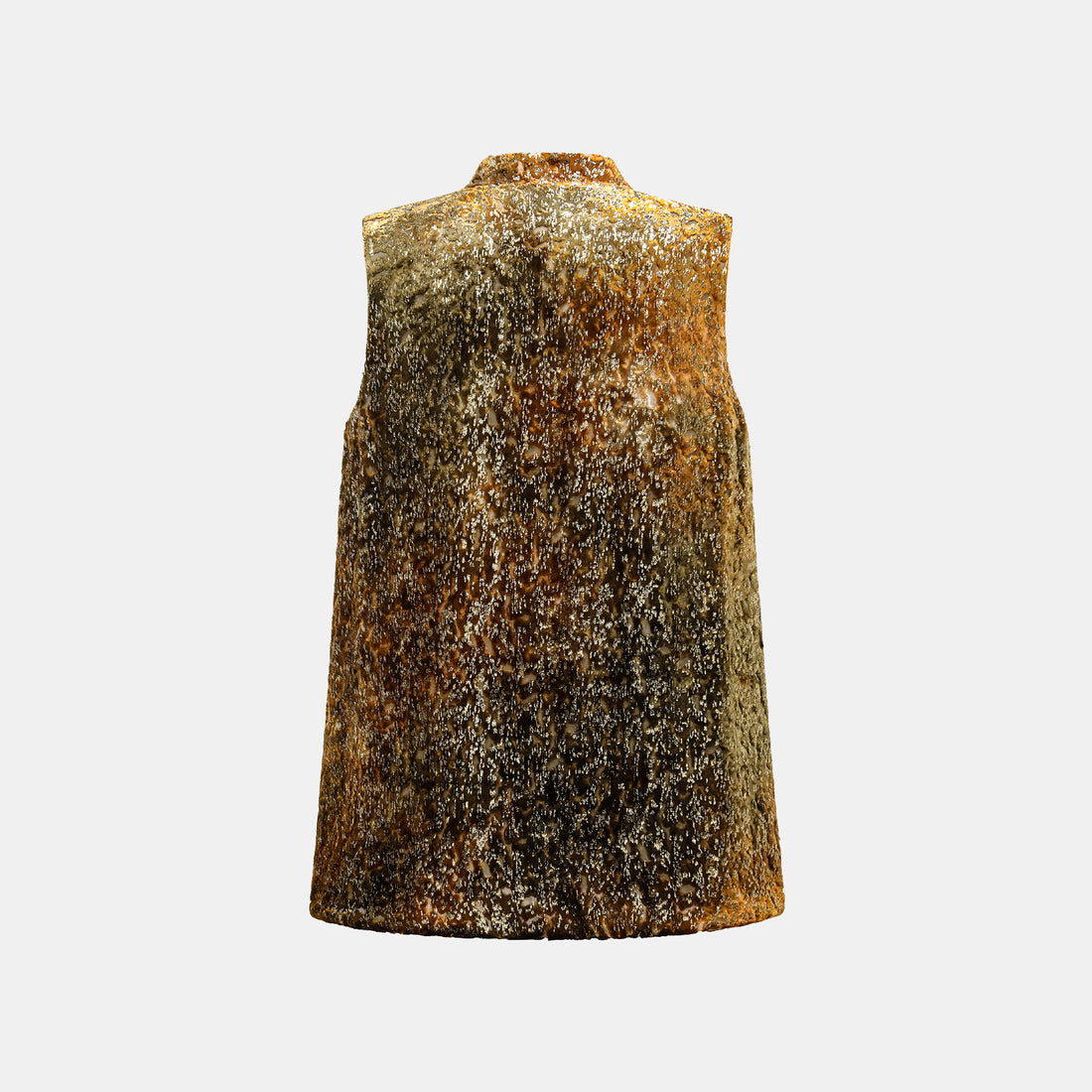 "Imperial Garden Teatime" Silk Velvet Chinese Style Vest - Late Autumn Amber