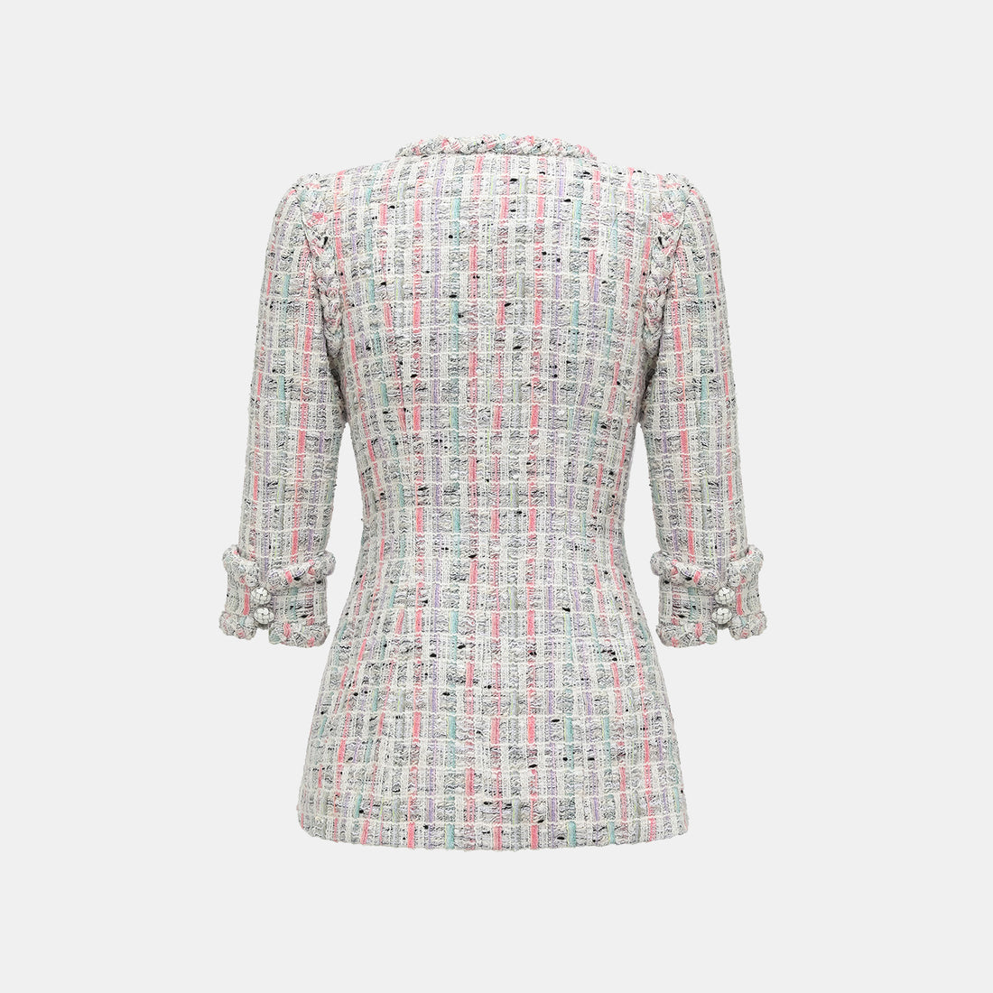 "Arcade of CherJoy Atelier." French summer light tweed high-end custom three-dimensional tailoring jacket