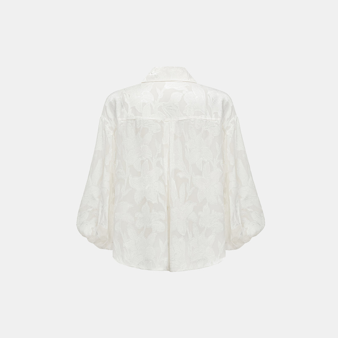 "Imperial Garden teatime" Italian devoré jacquard leg-of-mutton sleeve shirt