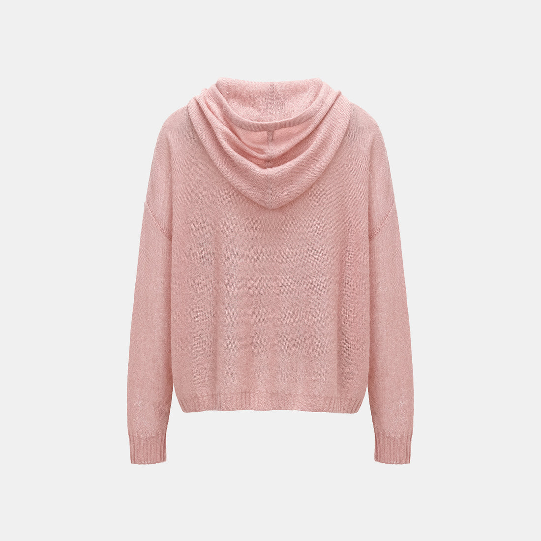 "Spring Diary." Silk Alpaca Wool Knit Midi Neck Top—Strawberry