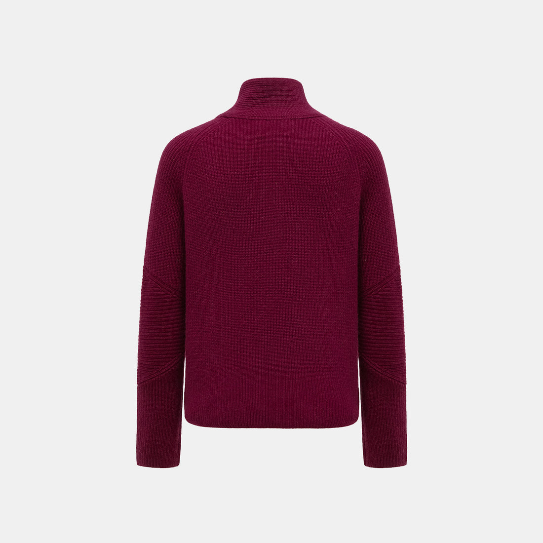 "Winter Diary" 100% Cashmere Turtleneck Panelled Jacket - Raspberry Jam