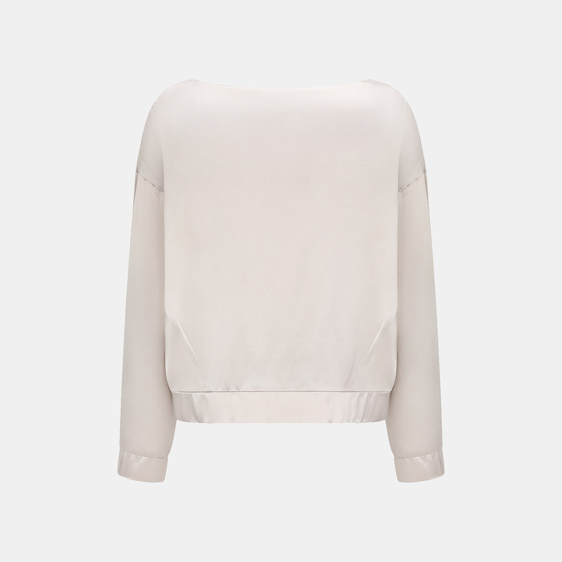 “Easy Go Chic.” Satin Acetate Leisure Suit—Champagne White