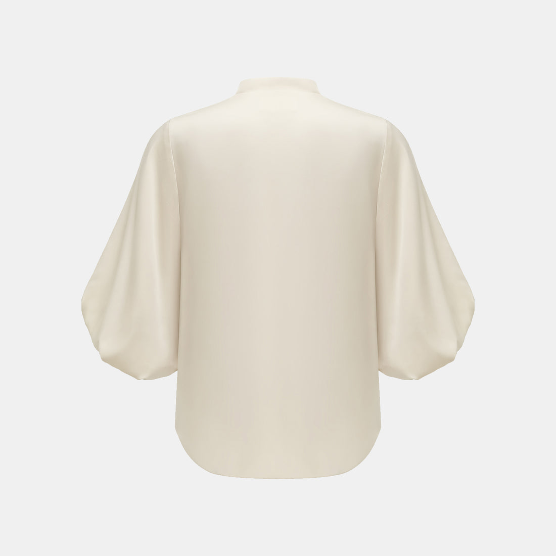 "Autumn" 100% mulberry silk chiffon Chinese style three-quarter sleeve shirt - light matte gold