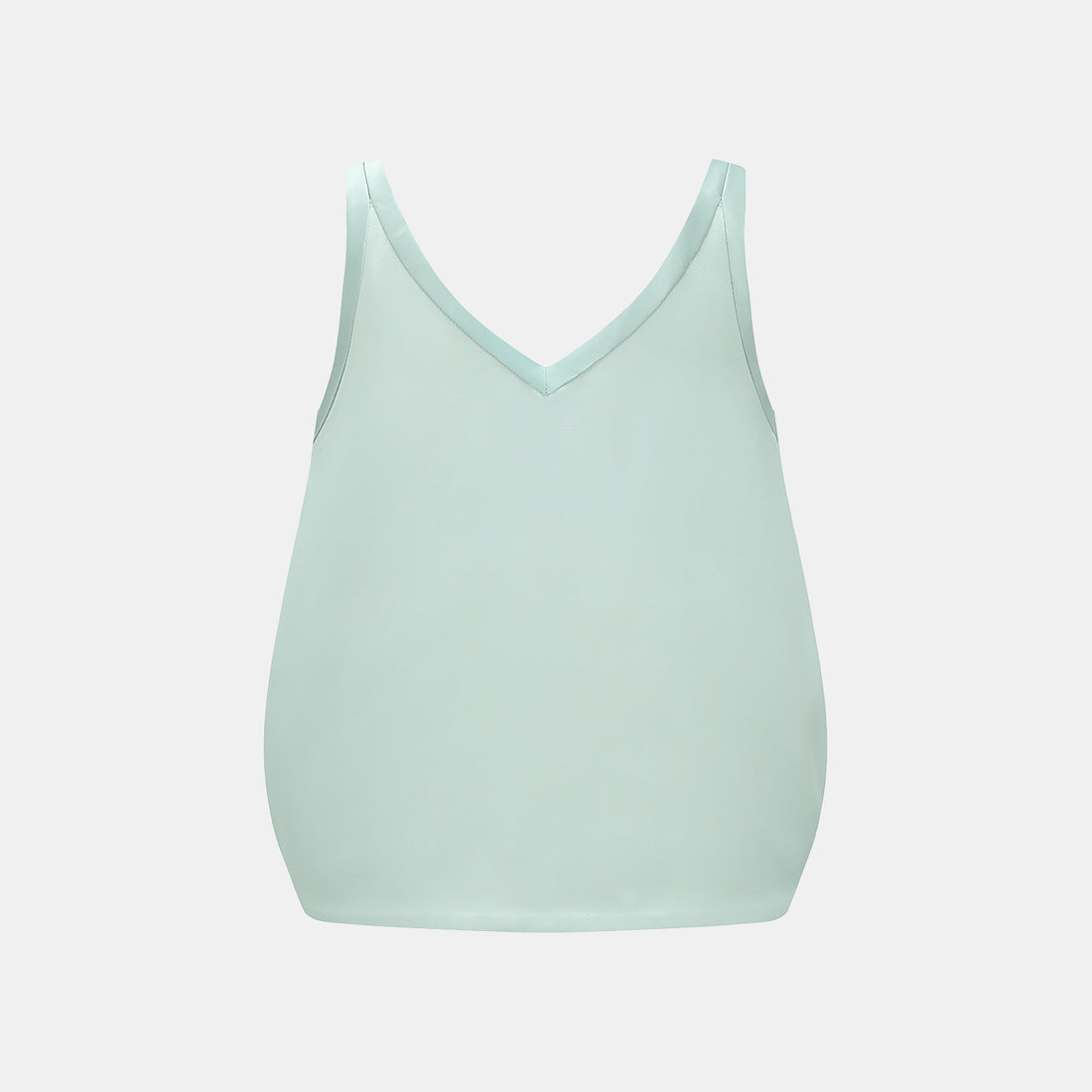 "Weekend at Monaco." Heavy Satin Panelled Tank Top — Mint