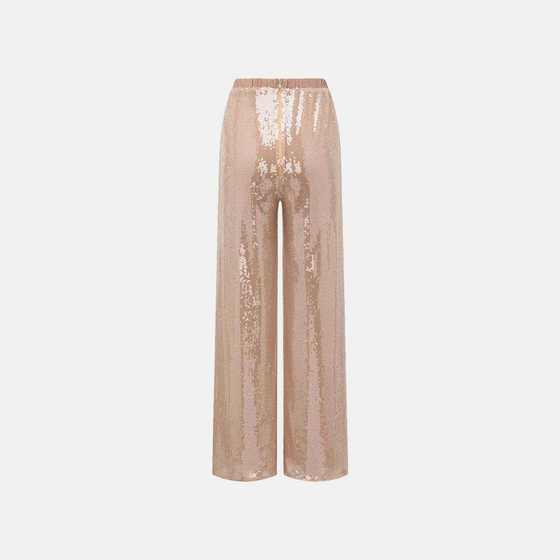 “Daytime Party.” Shimmering wide-leg trousers