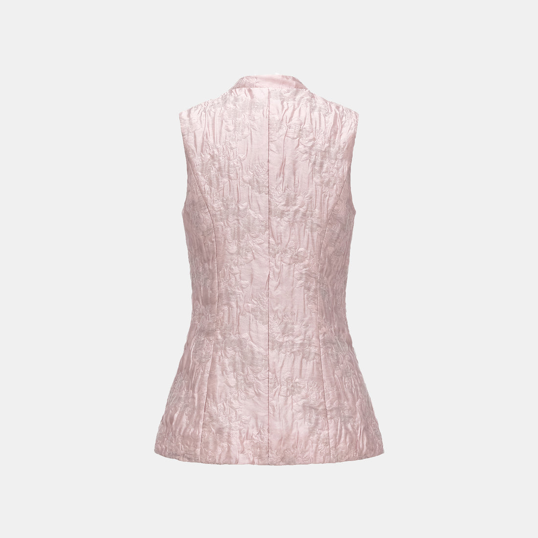 "Spring" Ice Crystal Jacquard Light Chinese Style Vest - Rose Dew