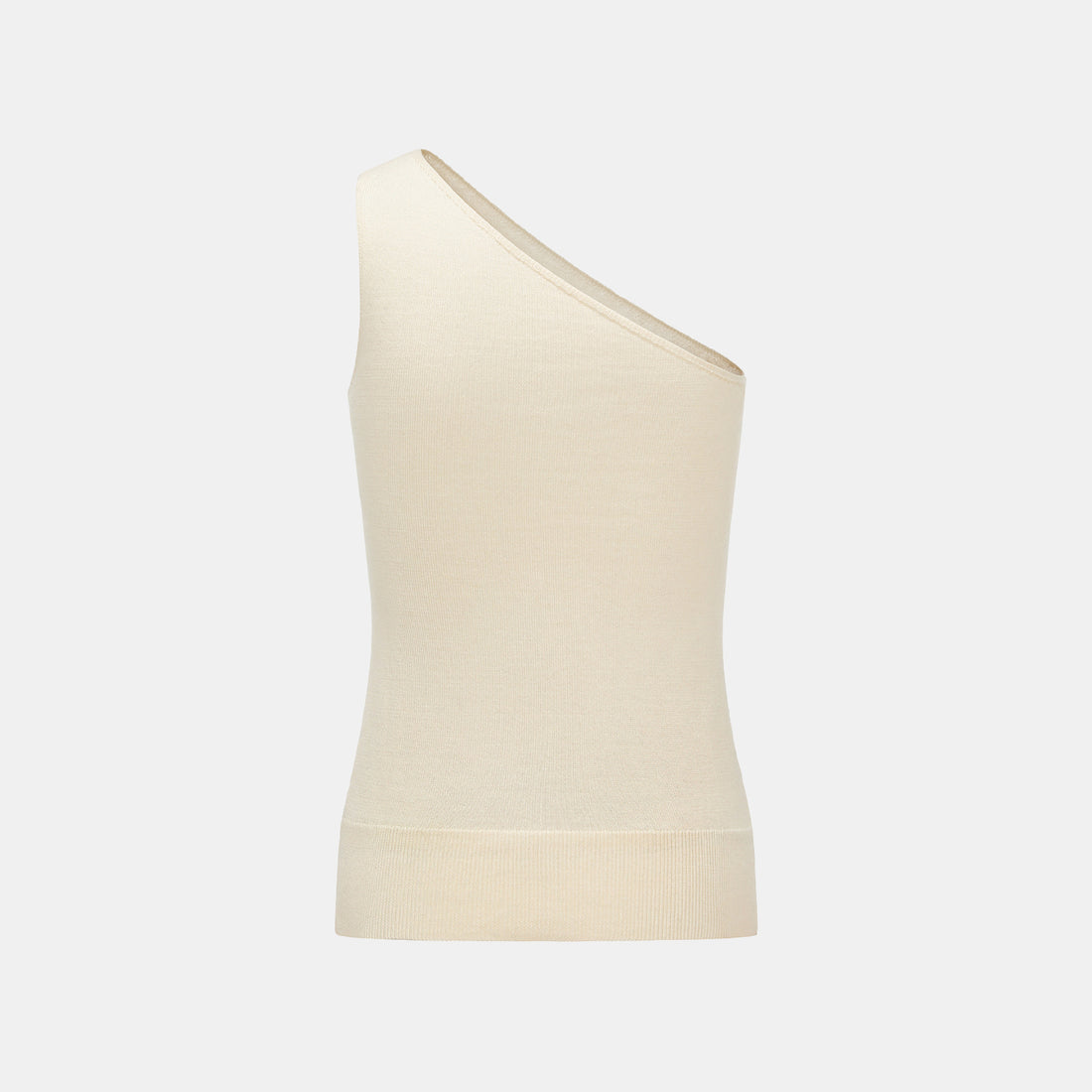 "Autumn Diary" 100% Cashmere Off-shoulder Top—Milk