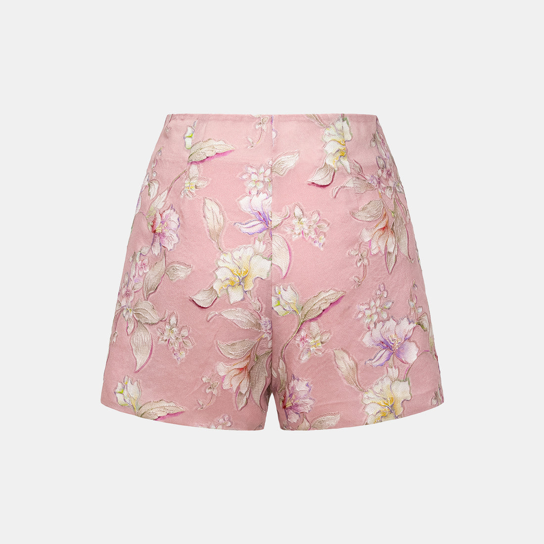 "Imperial Garden Teatime" Italian hand-painted silk shorts
