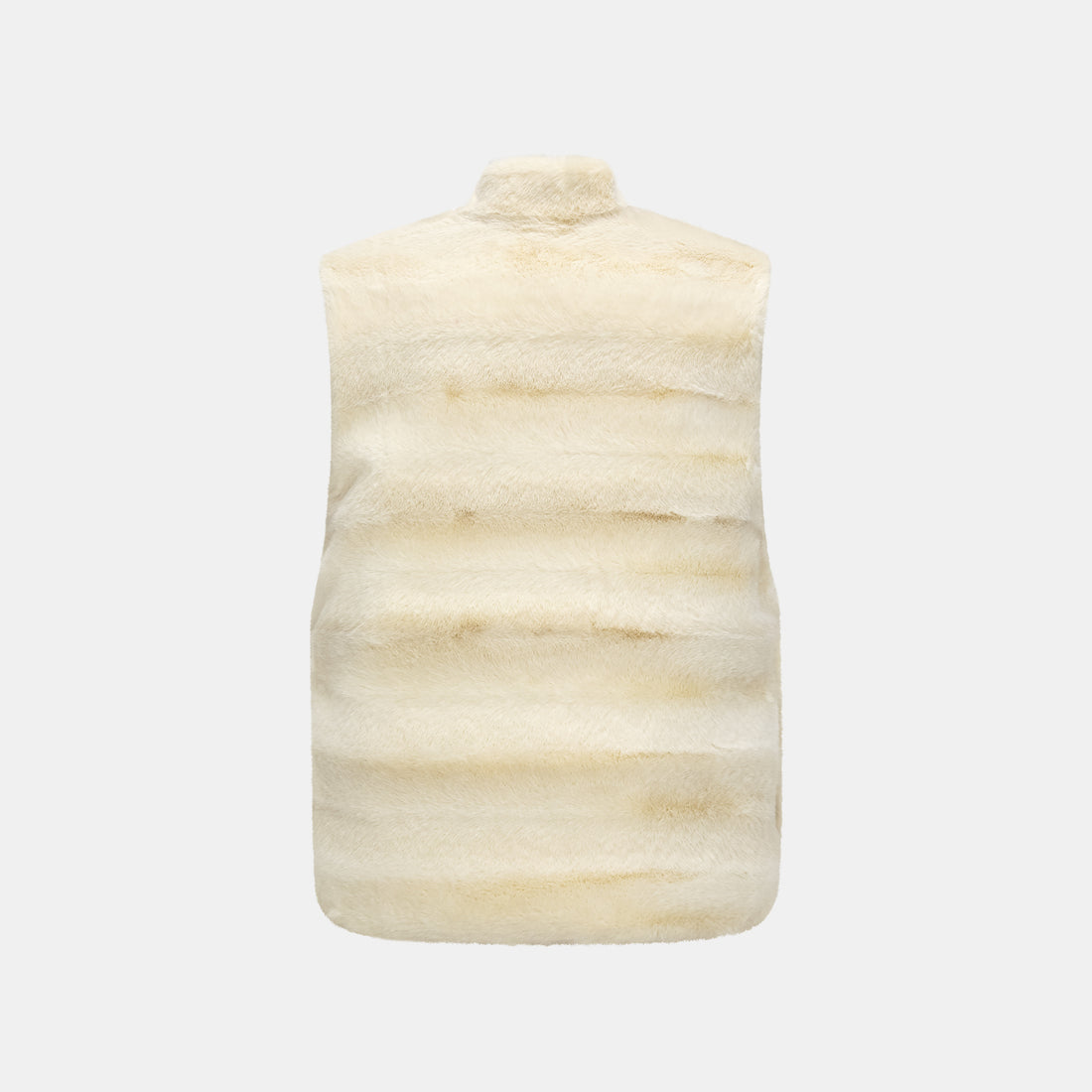 "Imperial Gala" Tech Fur Chinese Style Vest - Platinum Beige