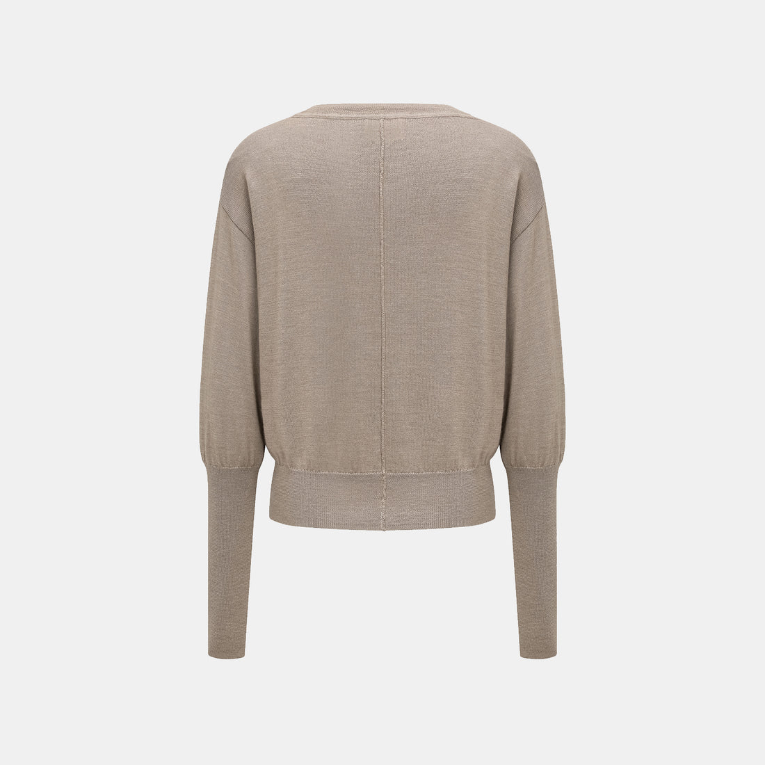 "Winter Diary" Silk Cashmere Knit Batwing Sleeve Knit Top - Brown