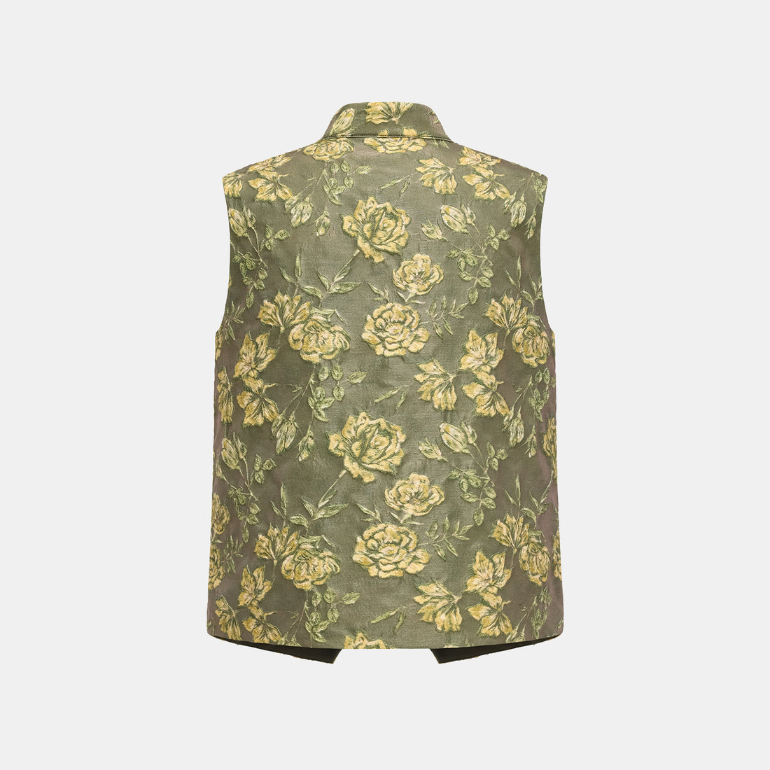 "Imperial Garden Teatime" Silk Wool Light Chinese Style Suit - Green