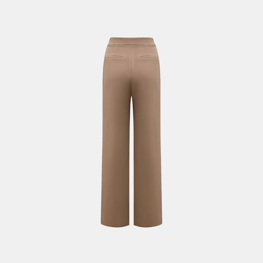 "Easy-go Chic" Textured Acetate 3D Tailored Wide Pants - Mocca