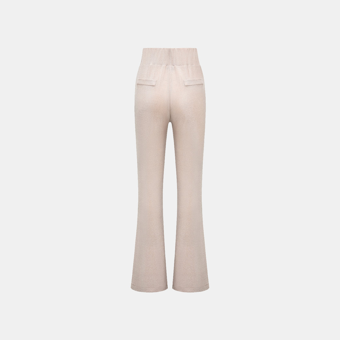 "Easy-go Chic" Silver Weave Elastic Fit Flare Pants—Pink