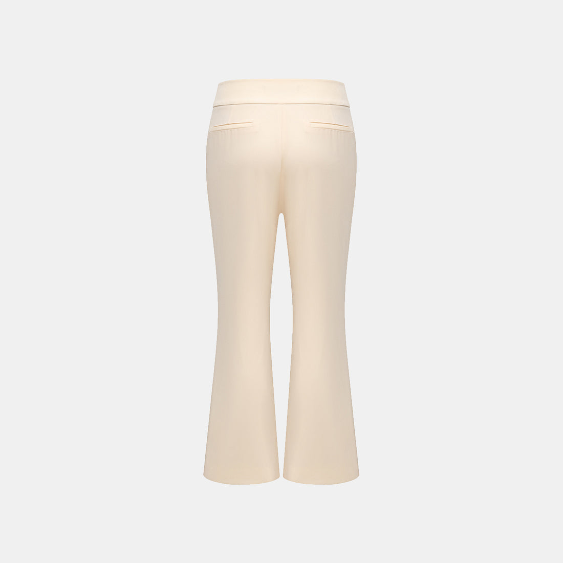 "Weekend at Monaco." Italian textured fabric 9-point flared pants—Beige