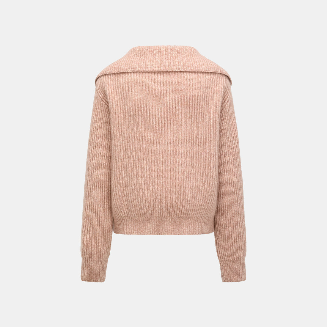 "Winter Diary" 100% Cashmere Chunky Lapel Top—Toasted Pink