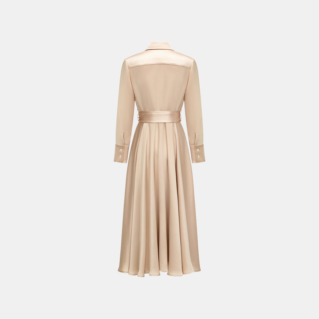 "True Grace." Crystal scale texture acetate shirt dress - nude gold